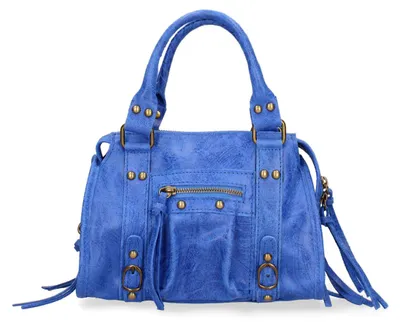Immagine prodotto di Borsa a tracolla Erisia Dames, in pelle scamosciata, con motivo stampato, tracolla removibile, prodotta in Italia