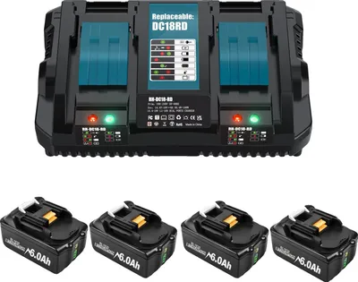 Produktbild von Ersatzbatterie, hohe Kapazität 9000mAh, kompatibel mit mehreren Elektrowerkzeugen, 4Stück 6.0 und 6a