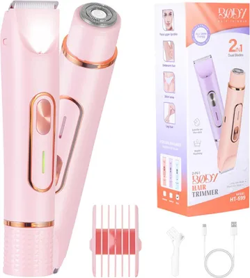 Immagine prodotto di INF Rasoio Elettrico 2-in-1 Doppia Testina & Rifinitore Bikini - Portatile Rosa