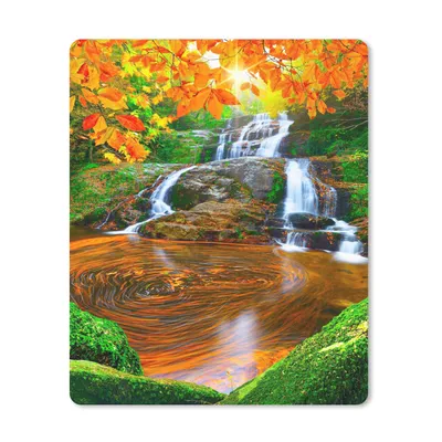 Produktbild von MuchoWow® Mauspad Mousepad Natur - Wasserfall - Steine - Moos - Blätter - Grün 30x40 cm - Mousepads - Maus Mat - Pad - Mausunterlage - Mausmatten
