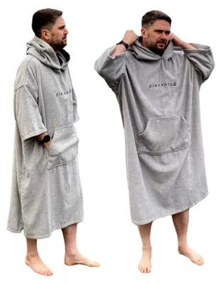 Produktbild von Frottee-Poncho für Erwachsene – praktischer Bademantel zum Schwimmen, Surfen und für den Strand (L-XL)