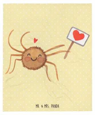 Produktbild von Mr. & Mrs. Panda Bettdecke Spinne Agathe Motivation - Gelb Pastell - Geschenk, Decke, Dankeschön, Tagesdecke, Kuscheldecke, Liebe, Glück, Flauschige, Sofadecke, Vertrauen
