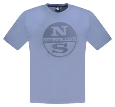 Produktbild von Herren Kurzarm T-Shirt, blau mit Rundhals und Logo-Druck