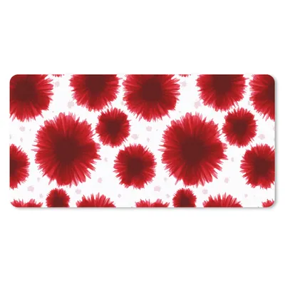 Produktbild von MuchoWow® Mauspad Mousepad Aquarellfarbe - Rot - Blumen 60x30 cm - Mousepads - Maus Mat - Pad - Mausunterlage - Nachhaltig
