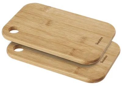 Productafbeelding van METALTEX 569704010: Set van 2 snijplanken, afmetingen 22 x 14 x 1,0 cm, bamboe / snijplank / houten snijplank