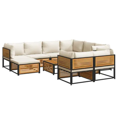 Produktbild von vidaXL 10-tlg. Garten-Sofagarnitur mit Kissen Massivholz Akazie