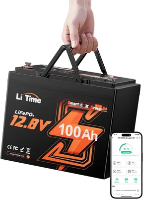 Image de Batterie LiFePO4 Bluetooth 12V 100Ah Groupe 24 pour camping-car bateau