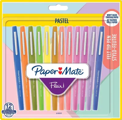 Image de PAPER MATE Feutre Flair 12 pièces PASTELL M 0.7 mm Blister
