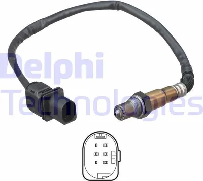 Produktbild von DELPHI Lambdasonde für OPEL ZAFIRA B (A05) vor-Kat Beheizt 400mm ES21168-12B1