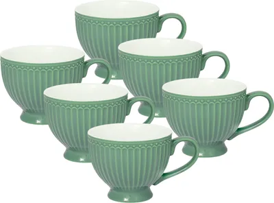 Produktbild von Greengate Alice Teetasse dusty green 0,4l Set6