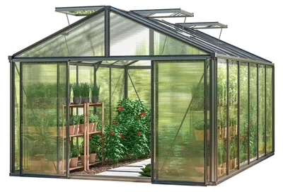 Zdjęcie produktu dla GFP szklarnia Asteria 24 Premium 311x460 cm - grube panele poliwęglanowe ok. 16 mm - kolor: antracytowy