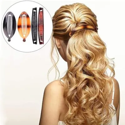 Produktbild von 4 große Bananen-Haarspangen für dickes Haar, vintage Haarspangen für Damen und Mädchen, Haarspangen für Pferdeschwänze