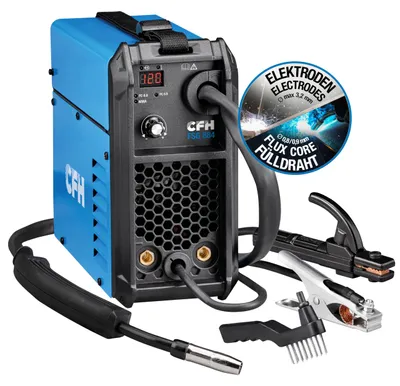 Produktbild von CFH Fülldrahtschweißgerät 120 A FSG 884 – MMA- & FLUX-Schweißgerät ohne Gas, mit