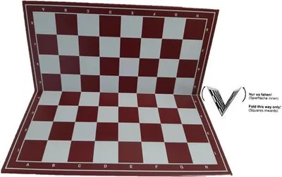 Produktbild von Schachplan faltbar weiss/rot, Brettgröße 490 x 490 mm, Feld 55 mm