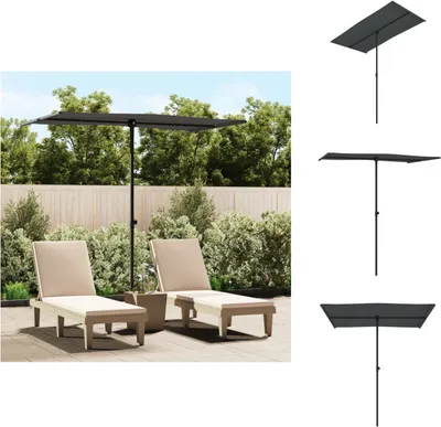 Produktbild von vidaXL Sonnenschirm mit Aluminium-Mast 180 x 110 cm Anthrazit - Sonnenschirme & Sonnenschutze