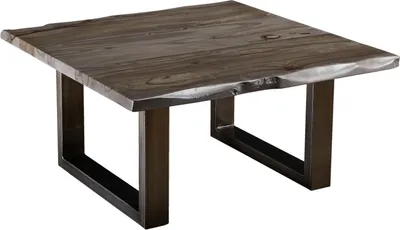 Image de MASSIVMOEBEL24 | Table basse 90x90 Palissandre laqué Smoked oak FREEFORM #0317