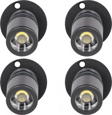 Produktbild von 4pcs LED Display Spot Lights 5V Dimmbar USB Mini Spotlight für Schmuck Vitrine Veranda Eingang Schwarz Warmes Licht