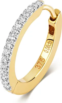 Produktbild von Wunderschöne 9 Karat (375) Gold Diamant Einzel Knorpel Creole Brillant-Schliff 0.08 Karat GH - SI3-I1 - 15mm*2mm; TRS21000