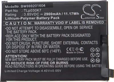 Produktbild von vhbw Akku Ersatz für Alcatel TLp030K7 für Handy Smartphone Telefon (2900 mAh, 3,85 V, Li-Polymer)