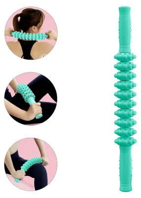 Produktbild von Flexibler grüner Muskelmassagestab für Waden, Arme und Rücken – leichtes Massagewerkzeug zur Muskelentspannung bei Sport, Yoga und Therapie