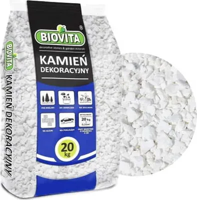 Zdjęcie produktu dla Kamień grys ozdobny biały 8-16 mm 20 kg