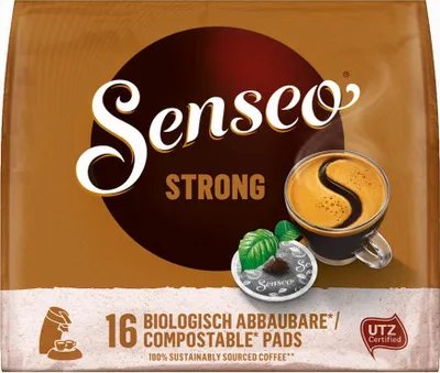 Immagine prodotto di Senseo Kaffeepads Kräftig / Strong, Intensiver und Vollmundiger Geschmack, Kaffee, neues Design, 10er Pack, 10 x 16 Pads