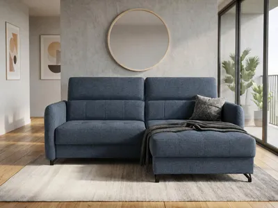Produktbild von NORDELO Ecksofa mit Schlaffunktion und Bettkasten ALTAVISTA Dunkelgrau 230x173x81 cm Schlafsofa L-Form Ecksofa mit Stauraum