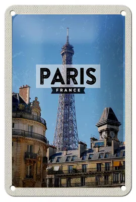 Produktbild von Blechschild Reise 12x18cm Paris Frankreich Eiffelturm Stadt Schild