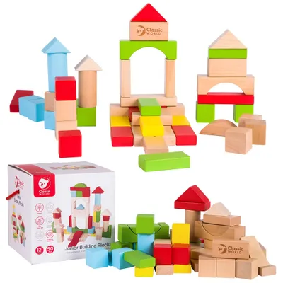 Immagine prodotto di Blocchi di legno classici per bambini, 50 pezzi
