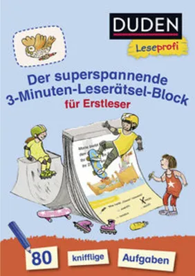 Obrázek produktu pro Duden Leseprofi - Der superspannende 3-Minuten-Leserätsel-Block für Erstleser