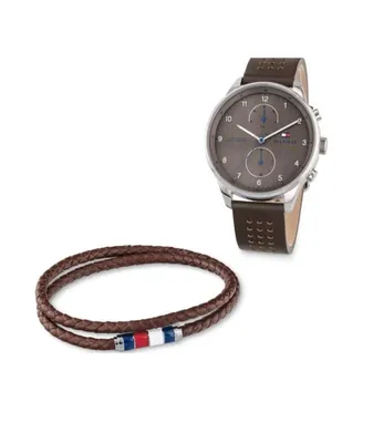 Produktbild von Tommy Hilfiger 2770047 Herren-Armbanduhr, Edelstahl-Gehäuse, Leder-Armband
