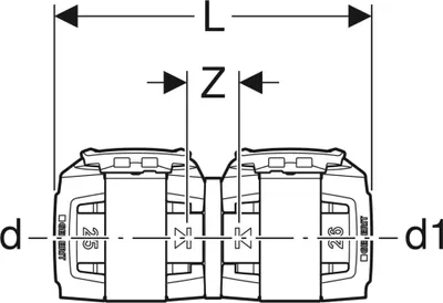 Produktbild von Geberit GE FlowFit, Übergang, Mepla, SiBr, d 32 x 32 mm, 1 Stk.
