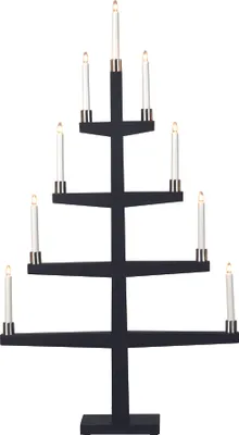 Produktbild von Best Season LED-Fensterleuchter "Tall" 9flammig Material: Holz/Metall, Farbe: schwarz,Höhe ca. 110, 259-60