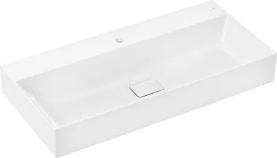 Produktbild von hansgrohe Xevolos E Aufsatzwaschtisch, ohne Überlauf, geschliffen, SmartClean, 1000x480mm, mit Ablaufgarnitur, weiß, 61102450
