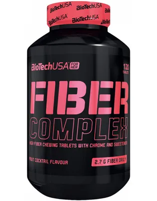 Produktbild von BioTech USA Fiber Complex For Her 120 tablets fruit cocktail / Diät / Abnehmen / Aromatisierte Kautablette zur Gewichtskontrolle mit Inulin und Chrom