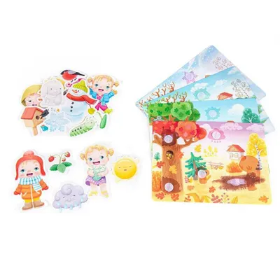 Produktbild von Montessori® Lernspiel, Plastikkarten mit Klettverschluss - Seasons Jungen, Mädchen