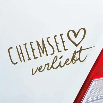 Produktbild von Auto Aufkleber Chiemsee verliebt Herz See Sea Liebe Car 19x8 cm Gold Sticker Heckscheibenaufkleber