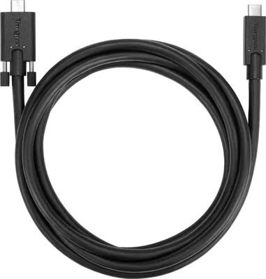 Productafbeelding van Targus - USB-kabel - 24-pins USB-C (mannelijk) naar 24-pins USB-C (mannelijk) met schroefverbinding - 1,8 m - Zwart - geschikt voor artikelnummers: DOCK191USZ, DOCK430EUZ, DOCK430USZ