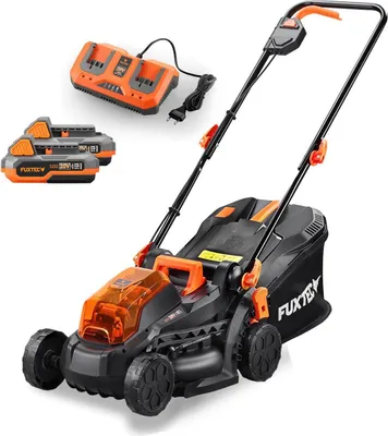 Produktbild von FUXTEC  40V Akku Rasenmäher FX-E1RM20 SET - 33cm Schnittbreite | 14Kg | 2x20V | 2 x Akku 2Ah | Doppel- Ladegerät 2,4A |  2,5-6,5cm Schnitthöhe