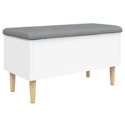 Produktbild von Sitzbank mit Stauraum Weiß 82x42x46 cm Holzwerkstoff