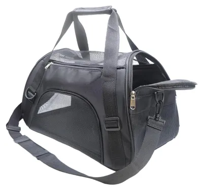 Produktbild von Haustiertransporttasche Katzentransportbox Hundetragetasche - 47 x 24 x 30 cm - Schwarz - Für Reisen und Camping