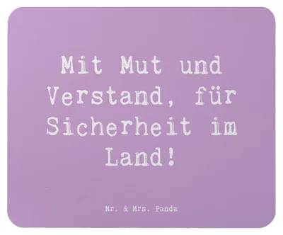 Produktbild von Mr. & Mrs. Panda Mauspad Spruch Polizist Mut Verstand - Lavendeltraum - Geschenk, Mouse Pad, Aufmerksamkeit, Danke sagen, mousematte, laptop, Ordnung, computermatte