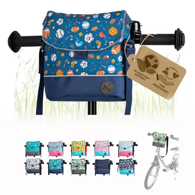 Produktbild von BAMBINIWELT Lenkertasche Tasche für Puky für Woom Laufrad Räder Roller Fahrrad Fahrradtasche für Kinder wasserabweisend mit Schultergurt, Modell 1