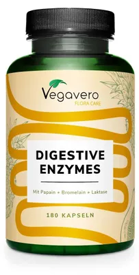 Produktbild von Vegavero Digestive Enzymes Complex | 180 Kapseln | Enzymkomplex mit Papain & Bromelain | vegan
