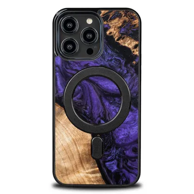 Obrázok produktu pre Puzdro Z Dreva A Živice Pre Iphone 15 Pro Max Magsafe Bewood Unique Violet - Fialové A Čierne