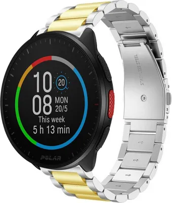 Produktbild von Strap-it Stahlarmband - Kompatibel mit Polar Pacer Armband Ersatzarmband Edelstahl Armband mit faltschließe Sportuhr zubehör für smartwatch 20mm Armband Silber