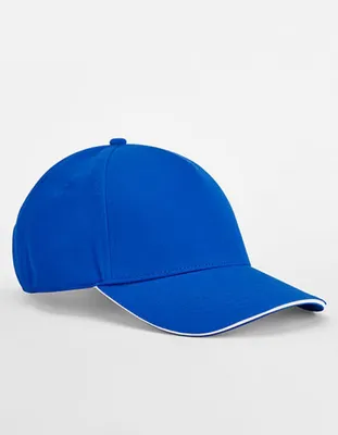 Image de Beechfield B825C | EarthAware® Classic Organic Coton 5 Panel Cap - Sandwich Pe - Farbe : Bright Royal/White - Größe : Taille unique