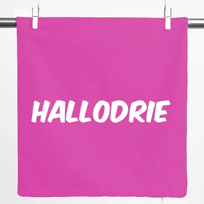 Produktbild von Huuraa Kissenbezug Hallodrie Schriftzug 40x40cm Fuchsia Baumwolle Dekokissenbezug Geschenkidee