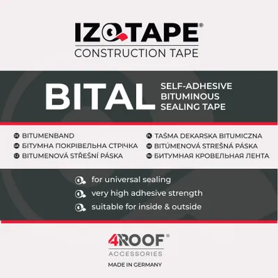 Zdjęcie produktu dla Tasma bitumiczna dekarska IZOTAPE BITAL 75mm x 10m ALUMINIOWA