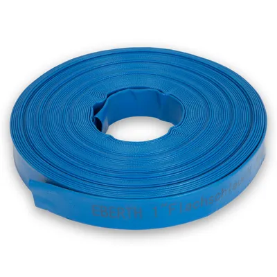 Produktbild von EBERTH 1" Flachschlauch Gartenschlauch für Pumpen in 30m Länge, 1 Zoll, 25mm Durchmesser, flexibel, widerstandsfähiges PVC, Industrieschlauch